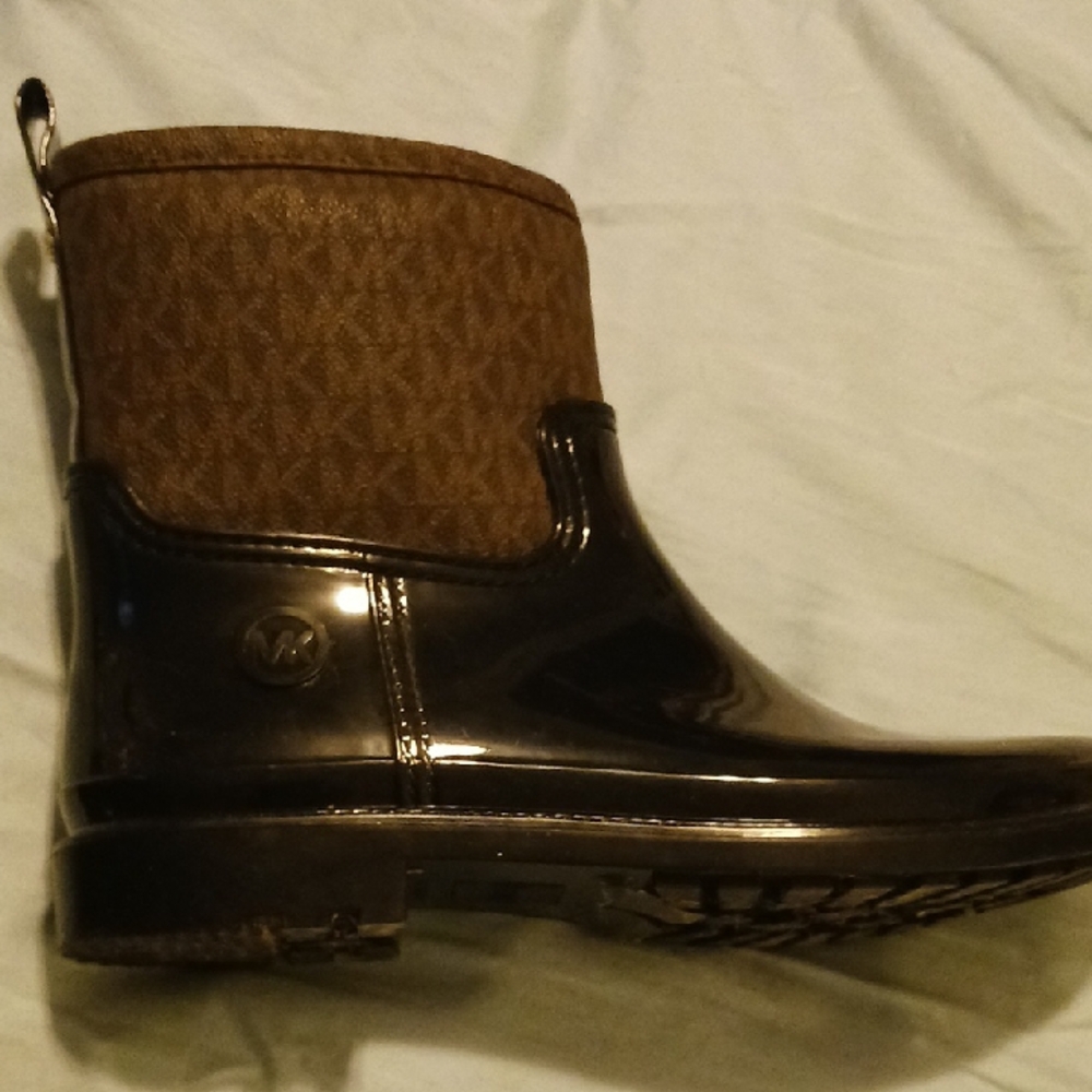 Brown and Black Rain Boot